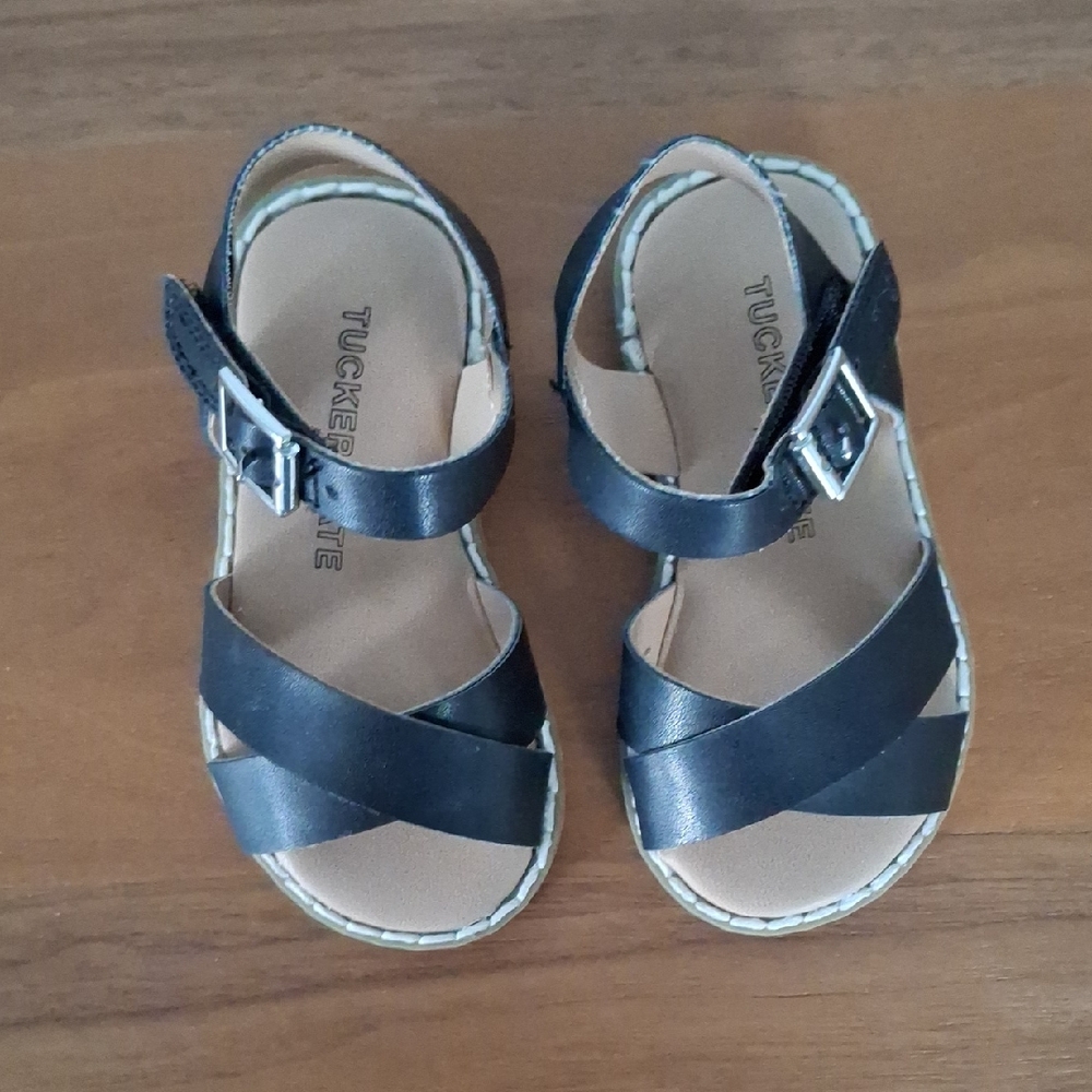 Tucker + Tate Black Baby Sandals with Faux Buckle